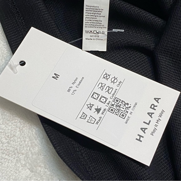 HALARA NWT Short Sleeve Crisscross Cut Out Cropped Yoga Sports Top Black Size M - Picture 9 of 10